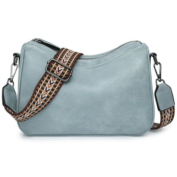 Shoulder Bag for Women, Trendy Purse and Handbag, Cute Hobo Tote Handbag Mini Clutch Purse with Zipper Closure, Blue