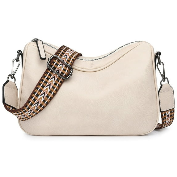 Shoulder Bag for Women, Trendy Purse and Handbag, Cute Hobo Tote Handbag Mini Clutch Purse with Zipper Closure, White