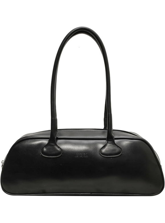 Fashion Shoulder bag for Women Retro Top Handle Handbag PU Leather Commuting Bag Bowler Purse East West Bag