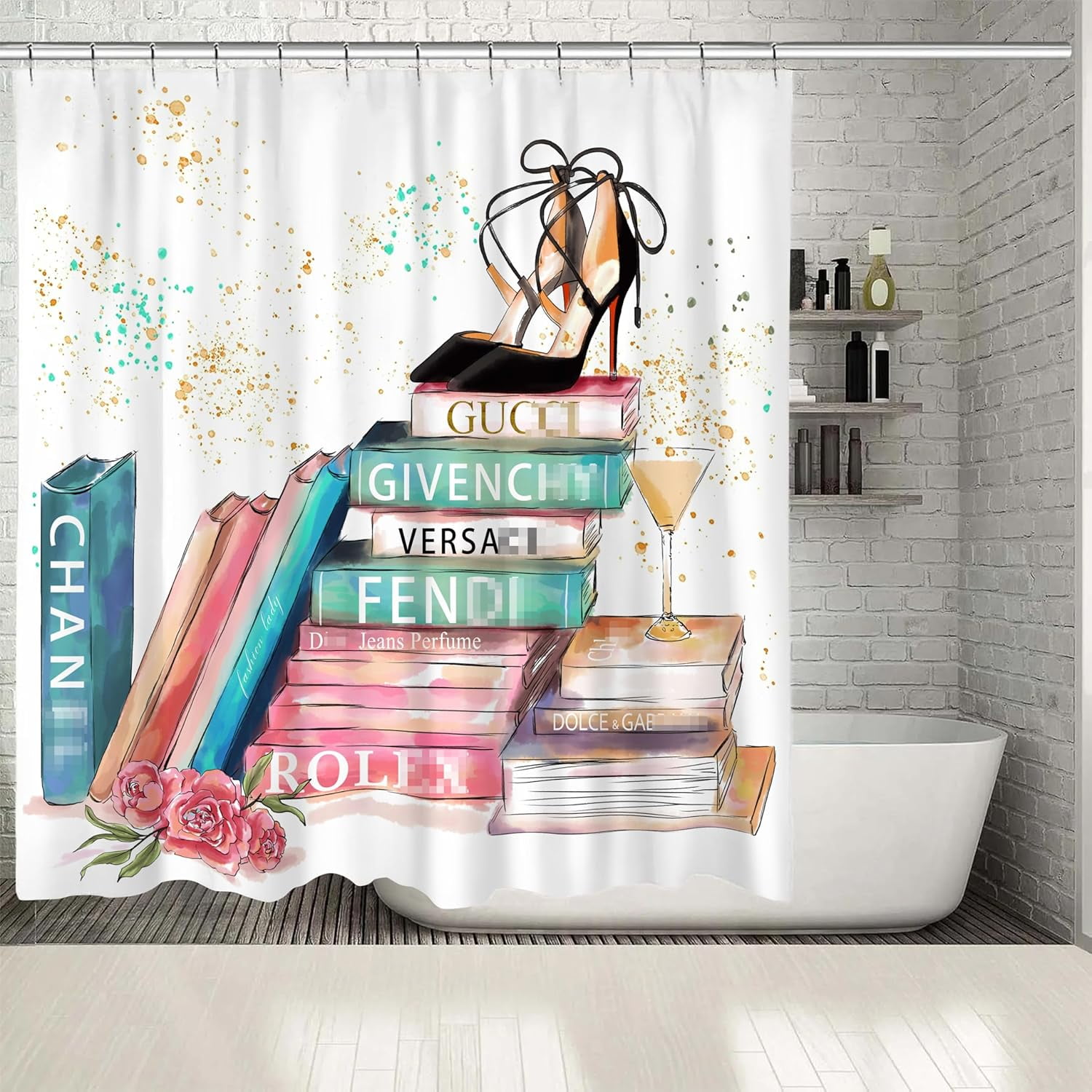 Fashion Shower Curtain, Colorful Luxury Shower Curtains Girly