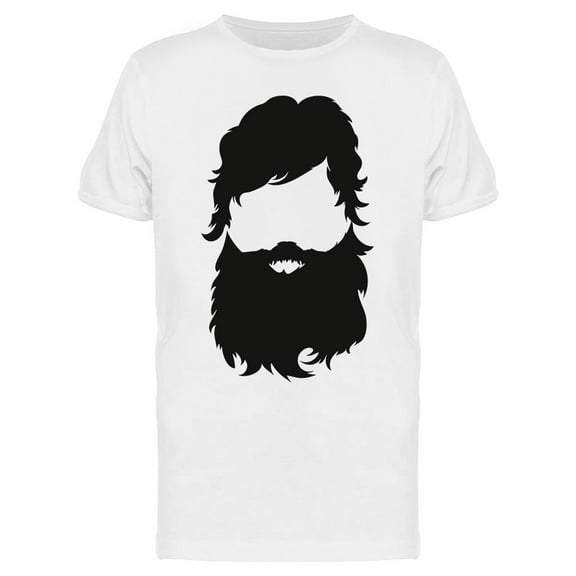 Fashion Silhouette Hipster Beard T-Shirt Men -Image by Shutterstock, Male Large