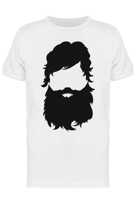 Fashion Silhouette Hipster Beard T-Shirt Men -Image by Shutterstock, Male Large