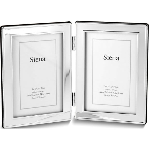 Fashion Silver-Plated 4X6 Double Photo Frame Made In China gm3084