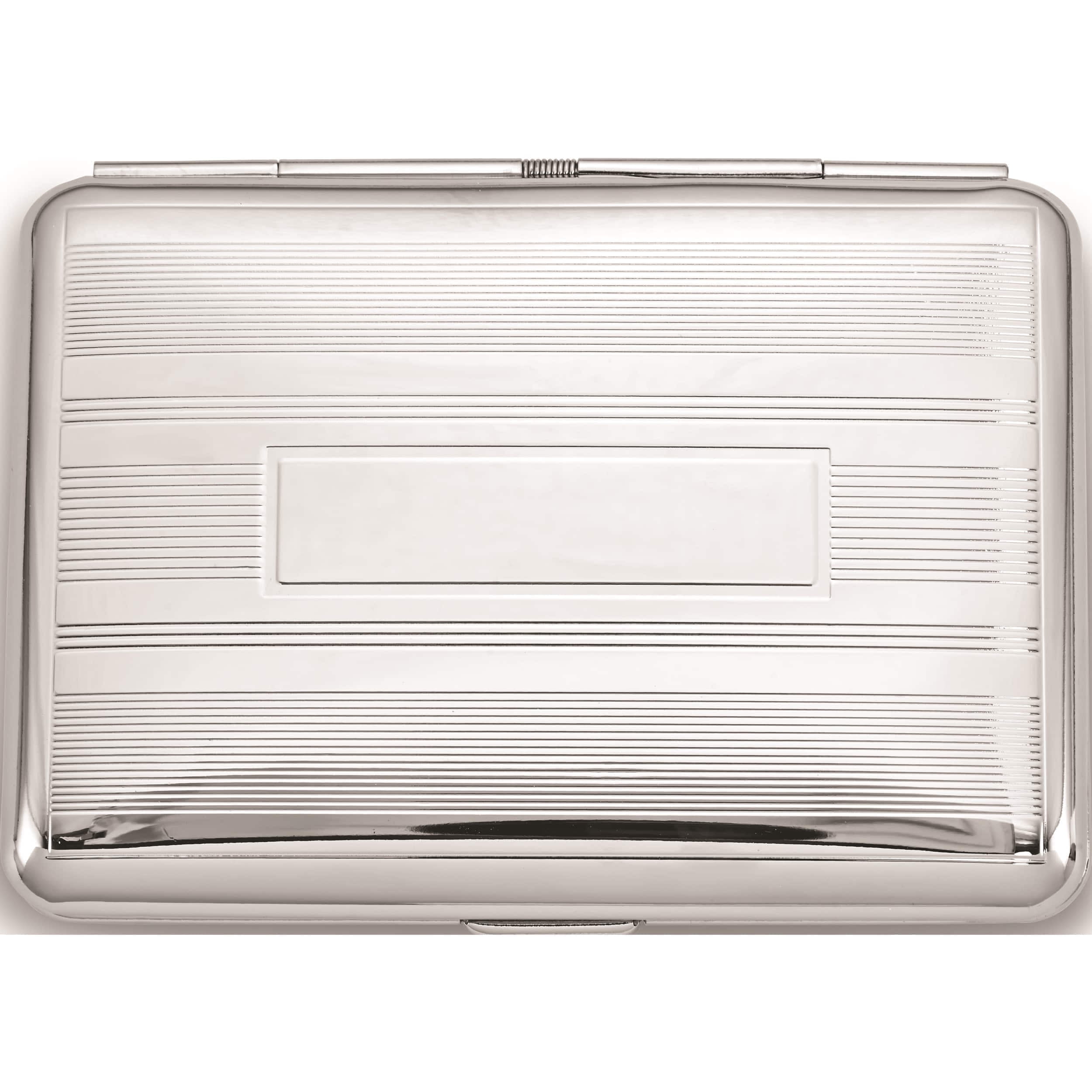 Fashion Silver-Plated Elastic Holder (Holds 14 King) Cigarette/Card Case (4 X 2.75) Made In China gl8271