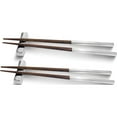 thumbnail image 1 of Fashion Silver-Tone And Wooden Chopsticks With Rests (11.25 X 5.5) Made In China gm2165, 1 of 4