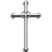 Jewelry by Sweet Pea Silver-tone Double Rings 8 Inch Wedding Wall Cross