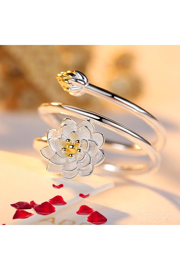 Fashion Simple And Creative Lotus Ring Female