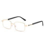 Fashion Simple Classic Square Frame Business Reading Glasses Eye Protection Anti Fatigue Ultra Light Glasses GOLD STRENGTH 400