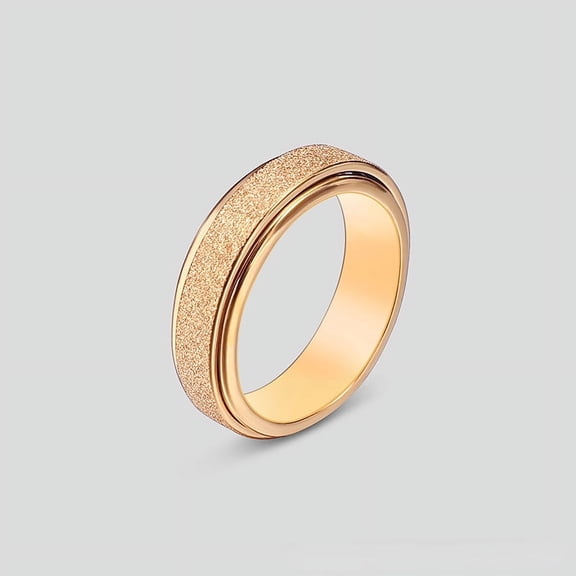 Fashion Simple French Style Rotatable Frosted Colorful Decompression Ring Men And Women Ring Party Ring,Rose Golden,8