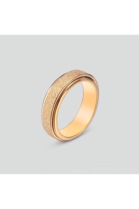 Fashion Simple French Style Rotatable Frosted Colorful Decompression Ring Men And Women Ring Party Ring,Rose Golden,8