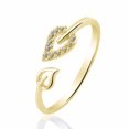 thumbnail image 1 of Fashion Simple Golden Leaf Rhinestone Ring, 1 of 4