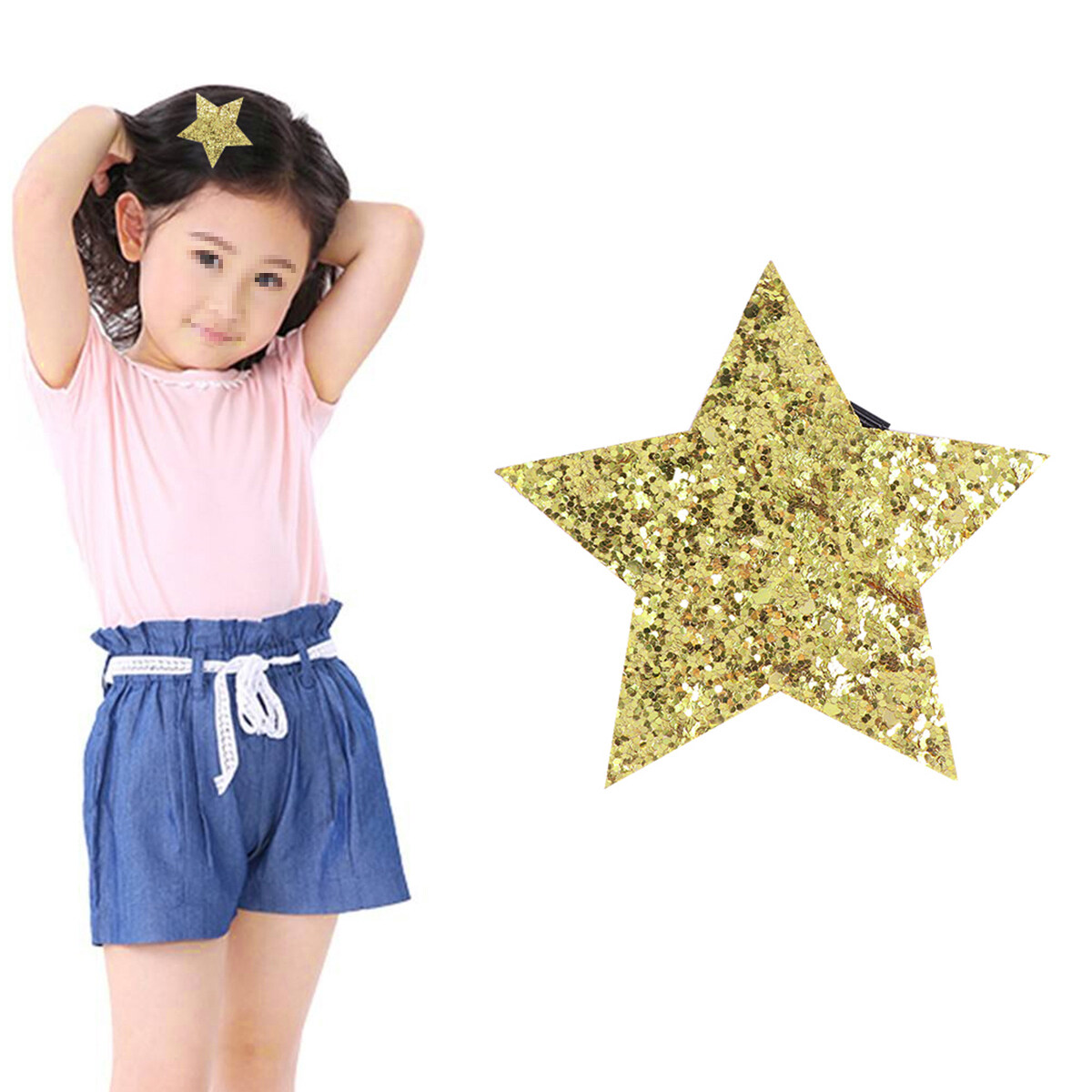 Fashion Simple Hair Clips Sequin Star Shaped Hair Barrettes Bobby Pin