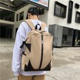 thumbnail image 1 of Fashion Simple Large Capacity Solid Color Backpack,Beige, 1 of 2