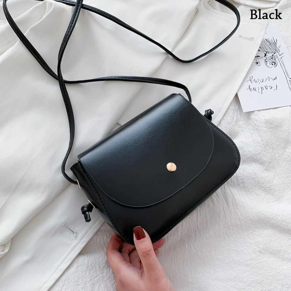 Fashion Simple Pure Color Women Shoulder Bag Small Purse Crossbody Bags  Handbags BLACK