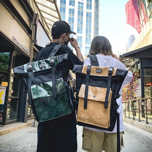 Fashion Simple Retro Large Capacity Backpack,Khaki