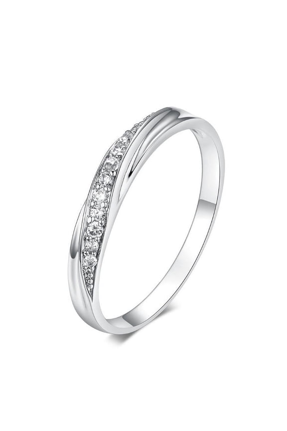 Fashion Simple Single Row Diamond Women's Ring