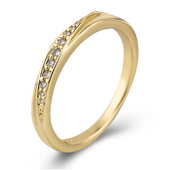 Fashion Simple Single Row Diamond Women's Ring