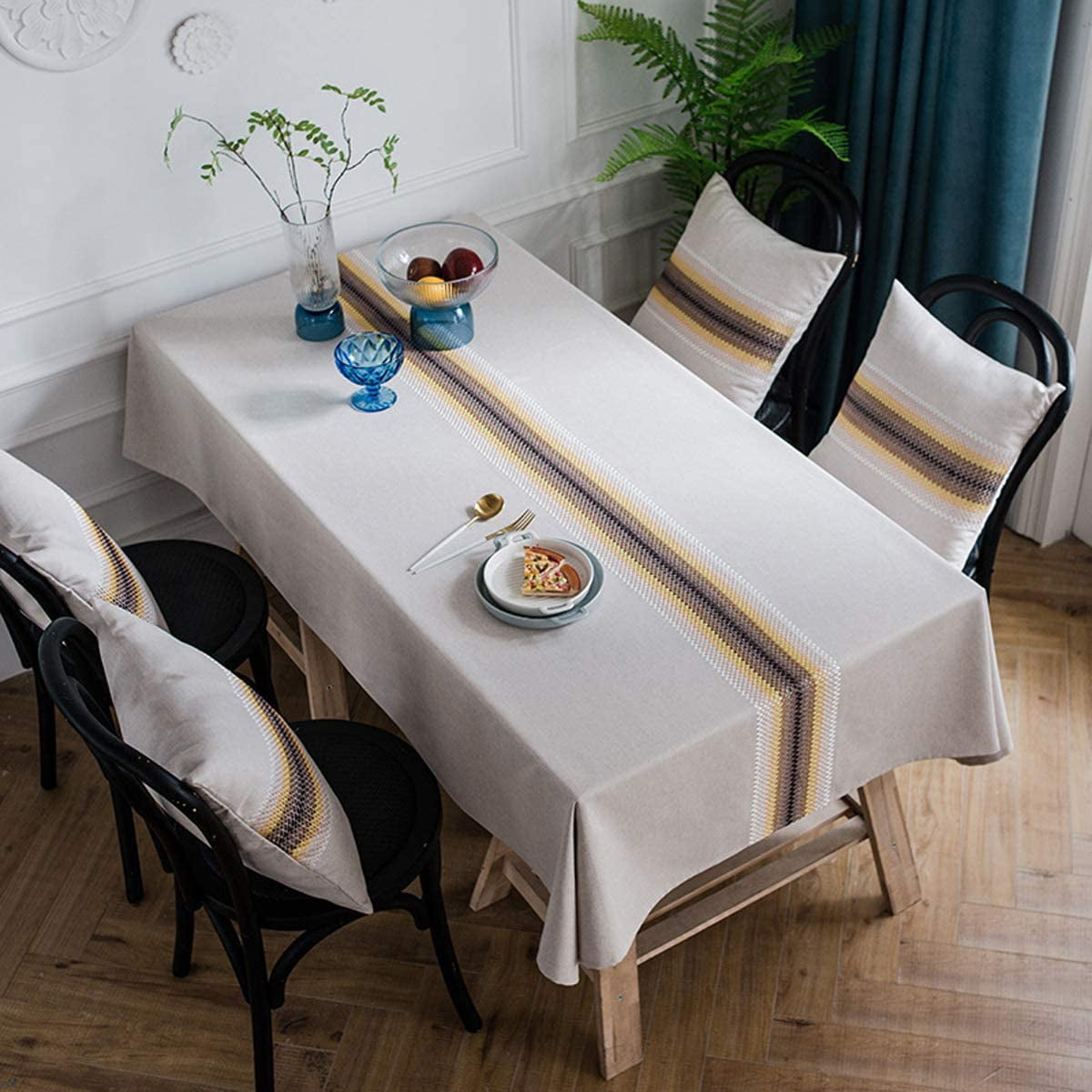 Kitchen Wrinkle Fashion Simple Style Waterproof Tablecloth Anti-Wrinkle and Dust-proof ...