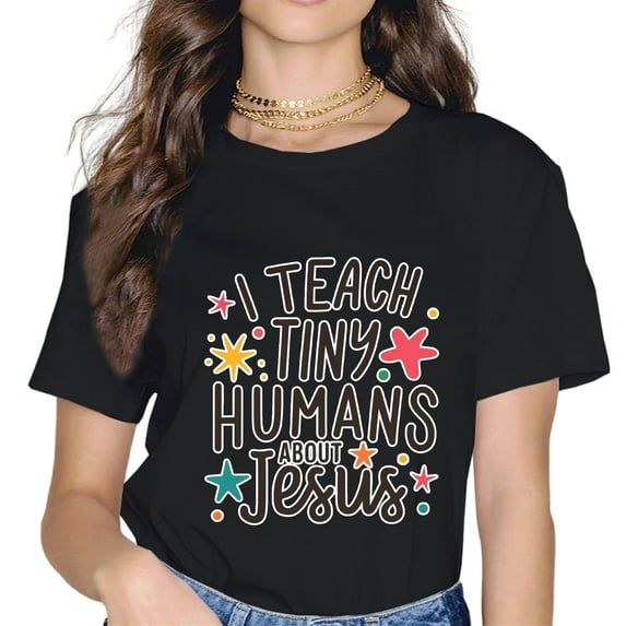 Fashion Simple T-Shirt Round Neck Lightweight Top