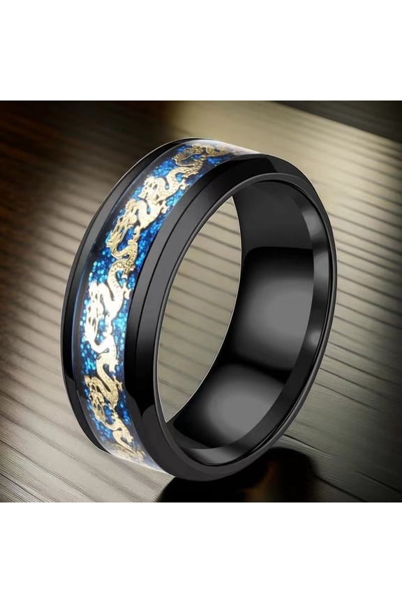 Unisex Titanium Steel Ring with Chinese Dragon Design Geometric Ring for Men and Women Everyday Jewelry Special