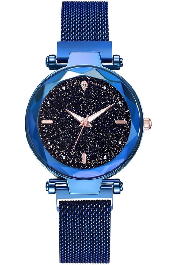 Fashion Simple Womens Watch Stainless Steel Magnetic Mesh Band Bracelet Waterproof Bracelet Dress Watches