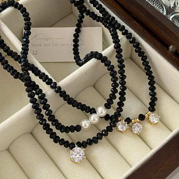 Fashion Simple Zircon Pearl Necklace For Women