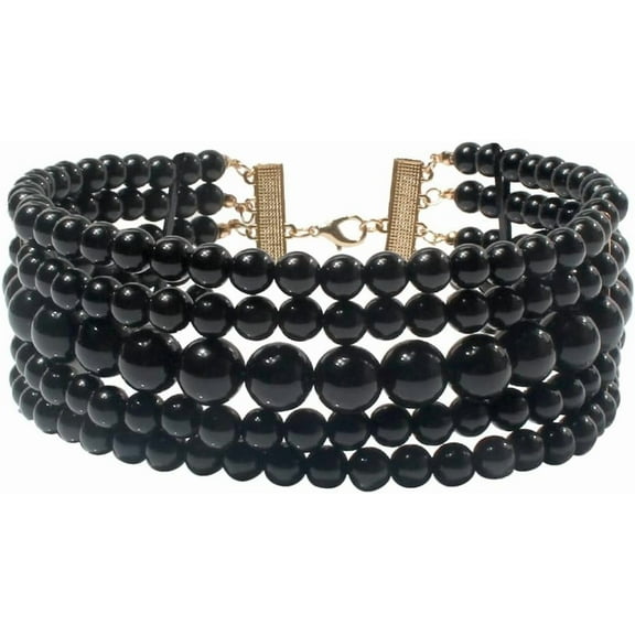 Fashion Simulate Pearl Choker Necklace With Earrings Set