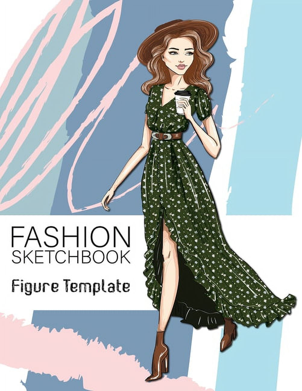 Fashion Sketchbook Figure Template: 200 Perfect Female Figure Models for 8  Different Poses Template Will Easily Create Your Fashion Styles.  (Paperback)