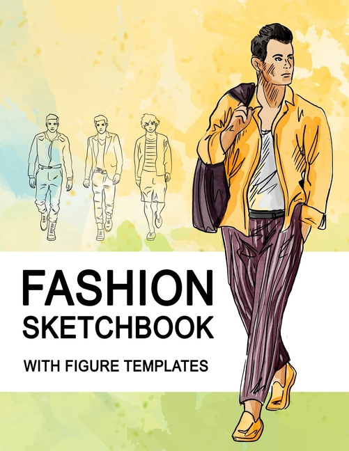 Fashion Sketchbook With Figure Templates: Large Figure Template Male  Croquis for Quickly and Easily (Paperback) by Modernbk Publishing 