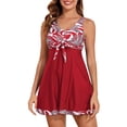 thumbnail image 1 of Fashion Skirted Tankini Swimsuit With Conservative Boy Shorts Two Piece Swimwear For Beach And Pool, 1 of 6