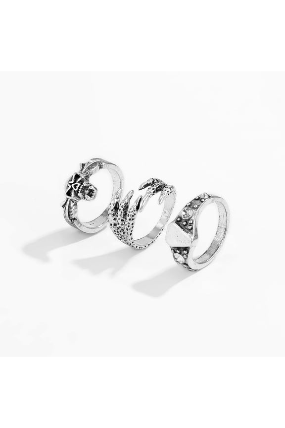 Fashion Skull and Eagle Claw Ring Set: High-Quality Gold Rings with an Appealing Design for Women
