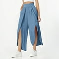 thumbnail image 1 of Fashion Slim High Waist Open High Fork Pants Europe And The United States Relaxed Casual Yoga Women Pants Casual Summer up Pants for Women Work Casual plus Size Women Beach Clothes Pants for Women, 1 of 5