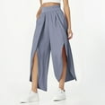 thumbnail image 1 of Fashion Slim High Waist Open High Fork Pants Europe And The United States Relaxed Casual Yoga Women Pants Casual Summer up Pants for Women Work Casual plus Size Women Beach Clothes Pants for Women, 1 of 5