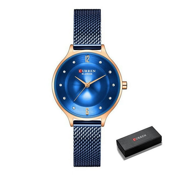 Fashion Slim Womens Watches With Rhinestone Set Dial CURREN Beautiful Analog Quartz Wrist Watch For Ladies Sliver Female Clock