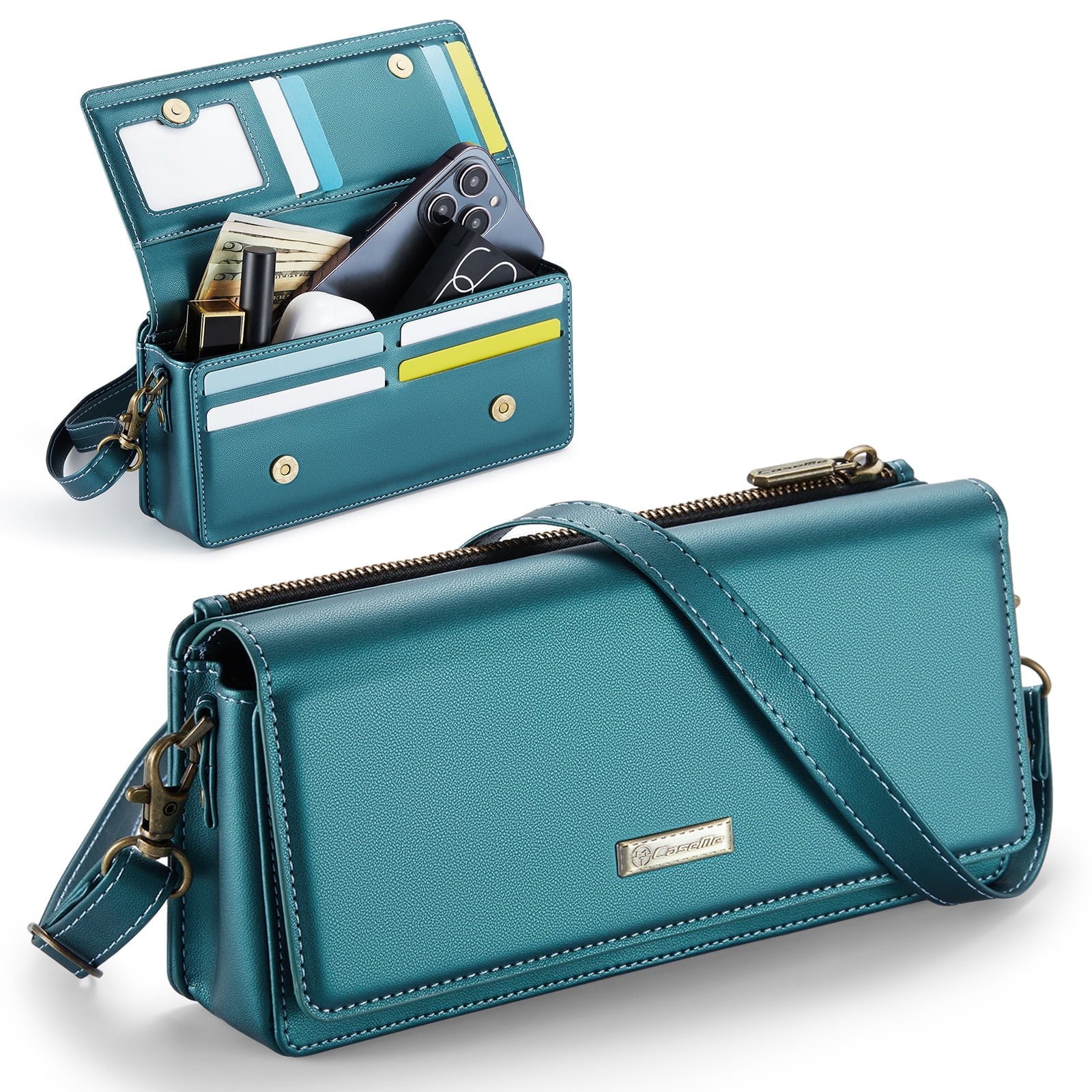 Fashion Small Crossbody Bag for Women,Cell Phone Purse Women's Shoulder Handbags Wallet Purse with RFID Blocking Credit Card Slots Zip Small Crossbody Bag Wrist strap/Shoulder strap - Green