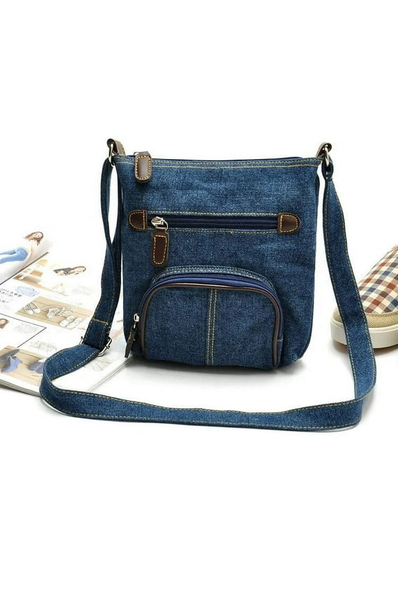 Fashion Small Denim Handbag Women Bag Designer Ladies Handbags Big Purses Jean Denim Tote Shoulder Crossbody Women Messenger Bag Dark Blue