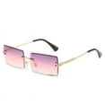 thumbnail image 1 of Rimless Sunglasses For Women and Men Fashion Metal Frame Eyewear Small Rectangle UV Protection Sun Glasses Pink Blue, 1 of 3