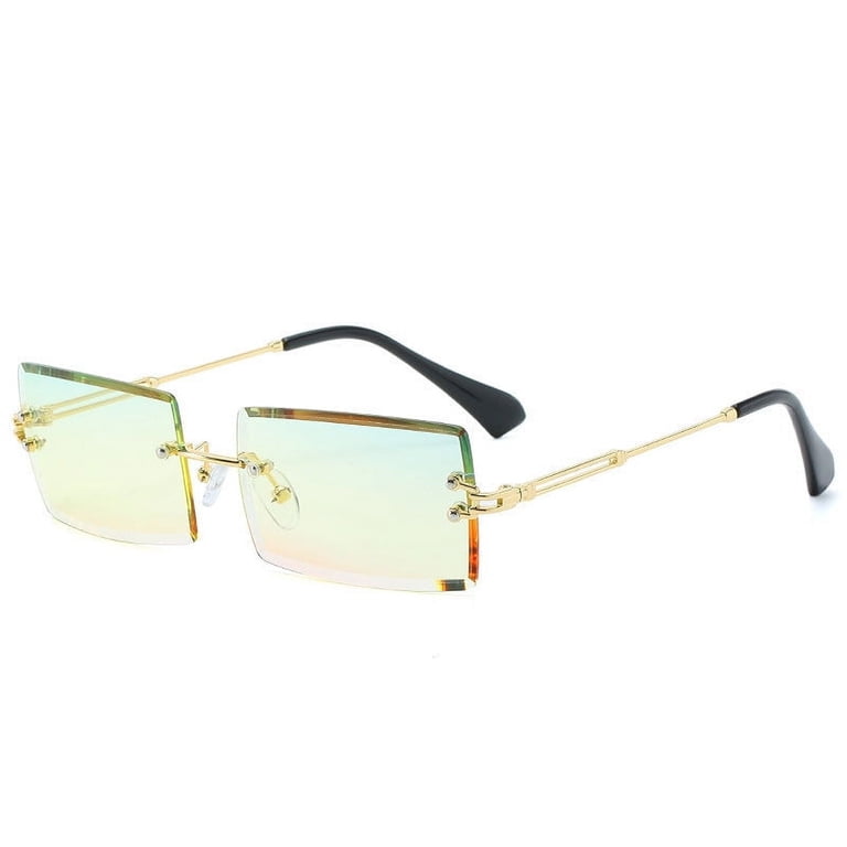 Rimless Sunglasses For Women and Men Fashion Metal Frame  display picture 2