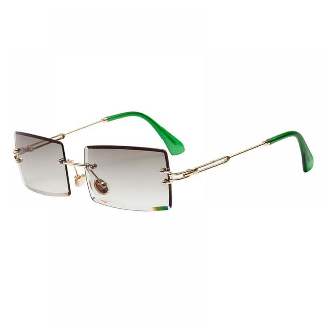 Fashion Small Rectangle Sunglasses Women Ultralight Candy Color Rimless Ocean Sun Glasses - Green