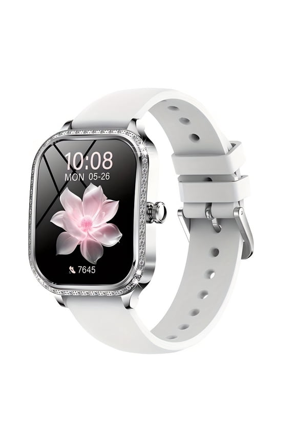 Fashion Smart Watch for Women, 1.75-inch SUPER HD Touch Screen, Water Resistant, Wireless Call, Message Alerts, Multiple Sports Modes, Stainless Steel, iOS/Android Compatible, Gift
