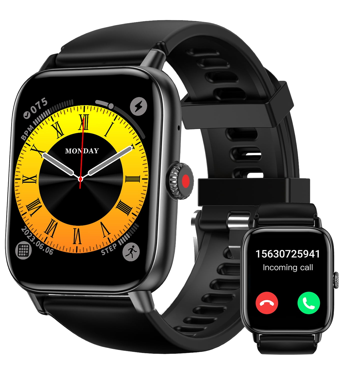 Fashion Smartwatch 2024 New Fitness And Sports Watch Men S Smartwatch Answer Make Calls Ip67 Waterproof Suitable For Android Ios Black Walmart Business Supplies
