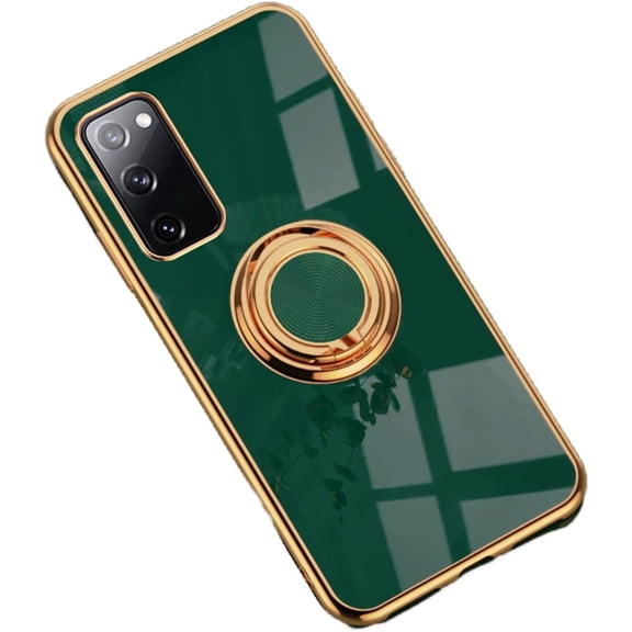 Fashion Smooth Slim TPU Phone case with Finger Ring Holder for Samsung Galaxy Note 20 10 9 Ultra Pro Back Cover Popular Comfortable Durable Anti-Scratch Bumper(Green,Note 10 Pro)