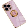 thumbnail image 1 of Fashion Smooth Slim TPU Phone case with Ring Holder for iPhone 14 13 12 11 8 7 X XS XR Plus Pro Max Mini Back Cover Full Camera Protection Anti-Scratch Bumper(Light Purple,14 Plus), 1 of 8