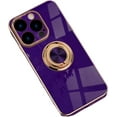thumbnail image 1 of Fashion Smooth Slim TPU Phone case with Ring Holder for iPhone 14 13 12 11 8 7 X XS XR Plus Pro Max Mini Back Cover Full Camera Protection Anti-Scratch Bumper(Purple,14 Pro max), 1 of 8
