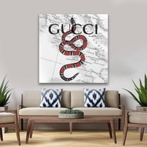 FASHION SNAKE - 14"x14" Canvas Artwork - Multi-Color 30 x 30