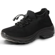 HEBELEENA Fashion Sneakers Breathable Women Walking Shoes Slip on Trainers Women's Comfortable Casual Ladies Athletic Shoe Thick Bottom