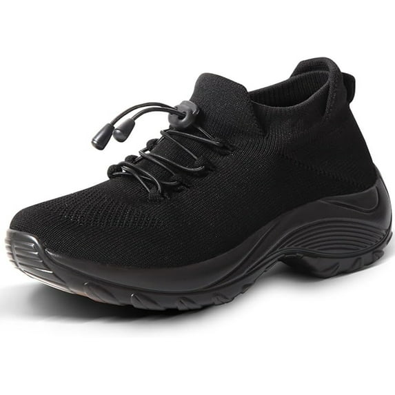 Fashion Sneakers Breathable Women Walking Shoes Slip on Trainers Women's Comfortable Casual Ladies Athletic Shoe Thick Bottom