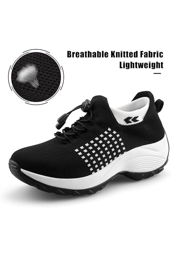 Fashion Sneakers Breathable Women Walking Shoes Slip on Trainers Women's Comfortable Casual Ladies Athletic Shoe Thick Bottom