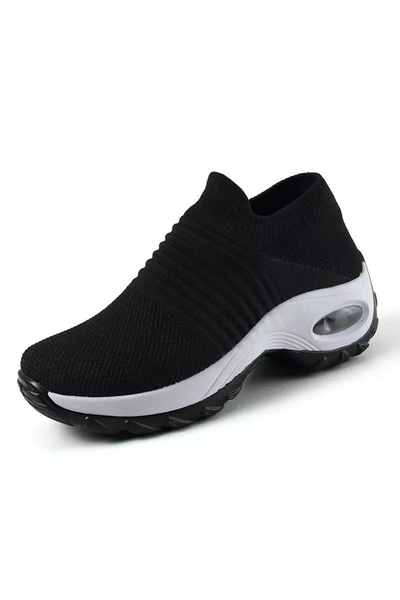 Fashion Sneakers Breathable Women Walking Shoes Slip on Trainers Women's Comfortable Casual Ladies Athletic Shoe Thick Bottom