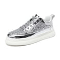 thumbnail image 1 of Fashion Sneakers Glitter Shiny Low Top Thick-Soled Low-Top Casual Shoes Comfortable Athletic Walking Footwear Versatile Four-Season Footwear Suitable for Year-Round Use, 1 of 6